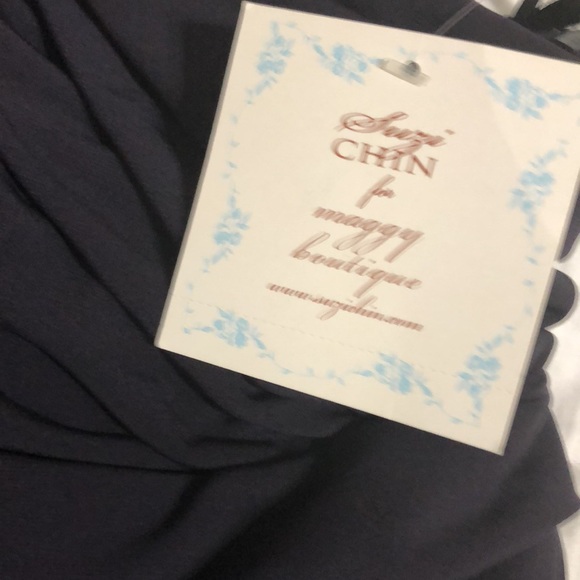 SUZU CHIN for MAGGI BOUTIQUE grape long sleeves dress, ruched front & back. - Picture 10 of 11